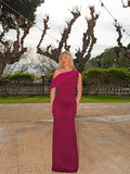 Vestido asim banda tulle vino