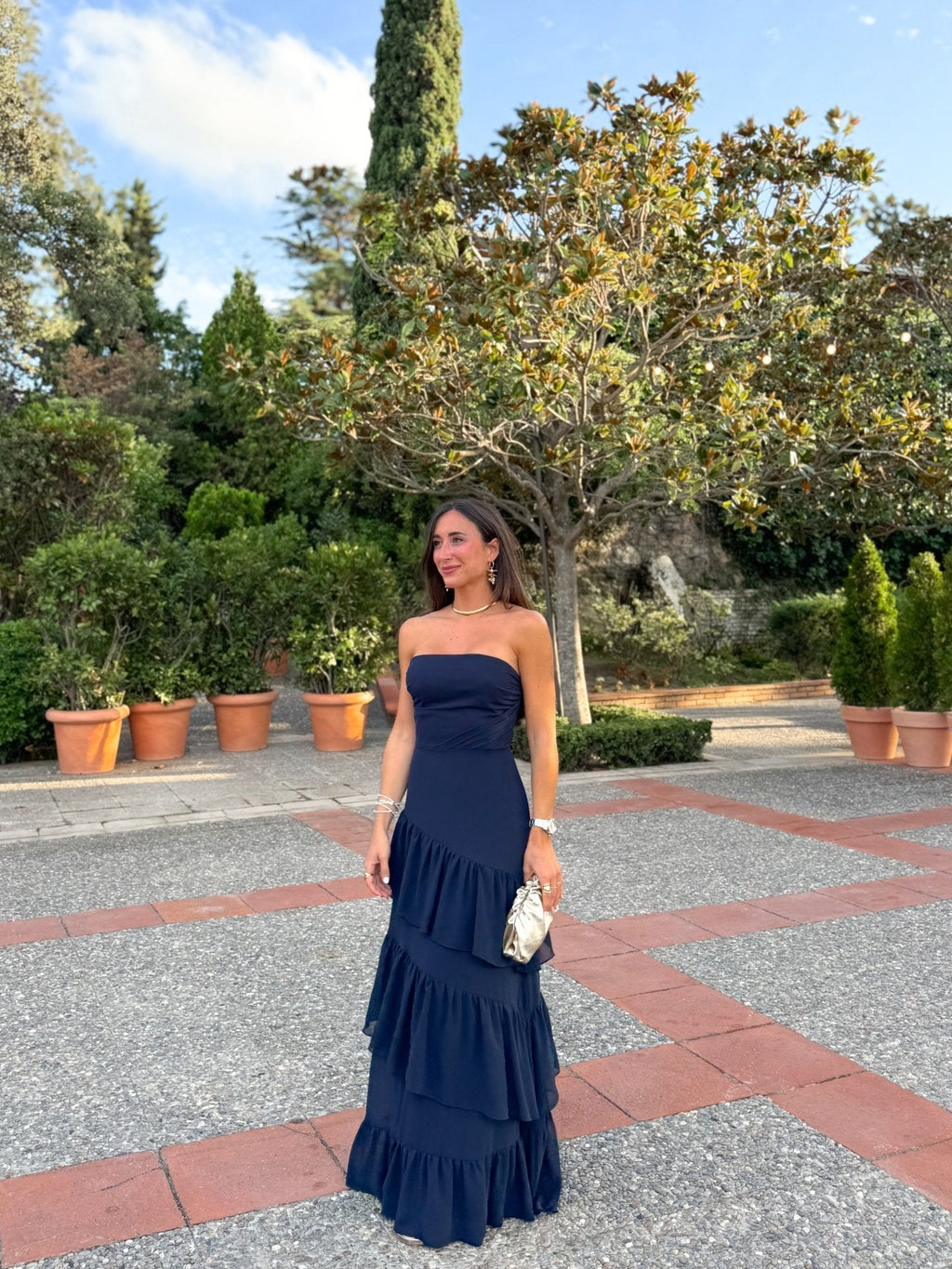 Vestido palabra volantes marino