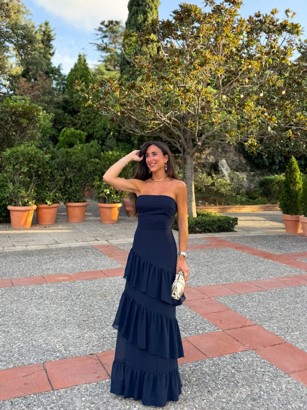 Vestido palabra volantes marino