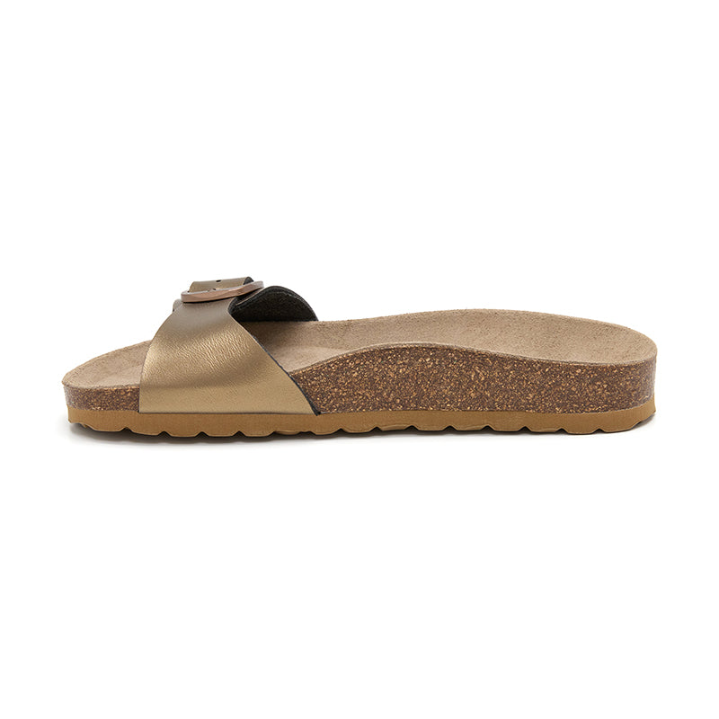 Sandalia Santa Monica para Mujer – Bronce y Marrón, Estilo Moderno y Cómoda