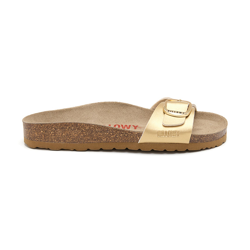 Sandalia Santa Monica Oro Dorado para Mujer - Elegancia y Brillo