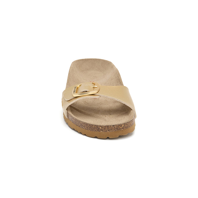 Sandalia Santa Monica Oro Dorado para Mujer - Elegancia y Brillo