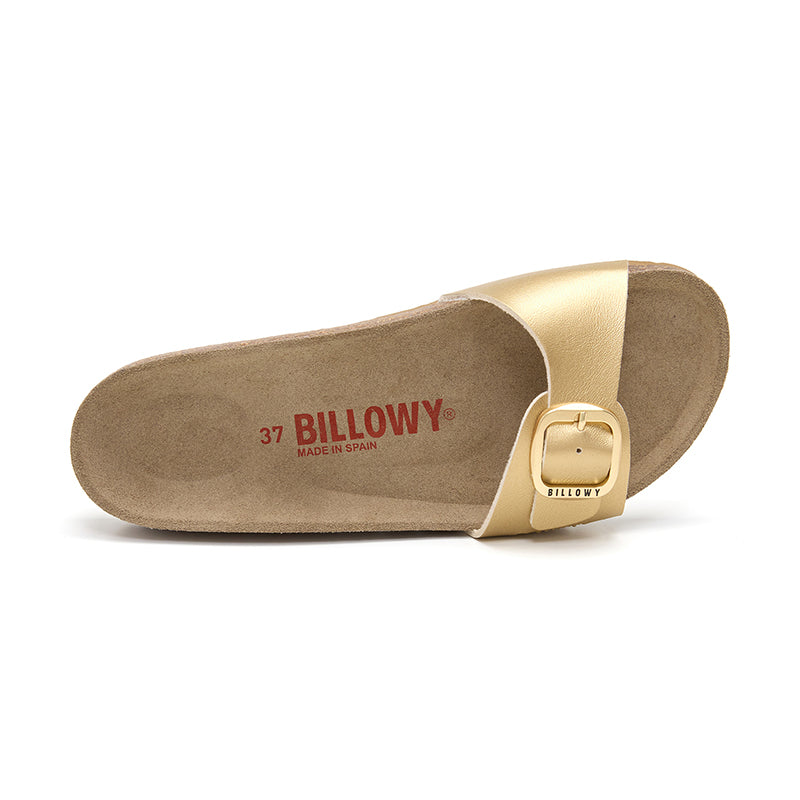 Sandalia Santa Monica Oro Dorado para Mujer - Elegancia y Brillo