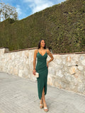 Vestido midi tirantes verde