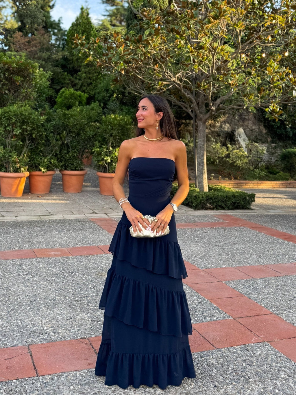 Vestido palabra volantes marino