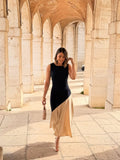 Vestido azul marino y beige| Aurelia