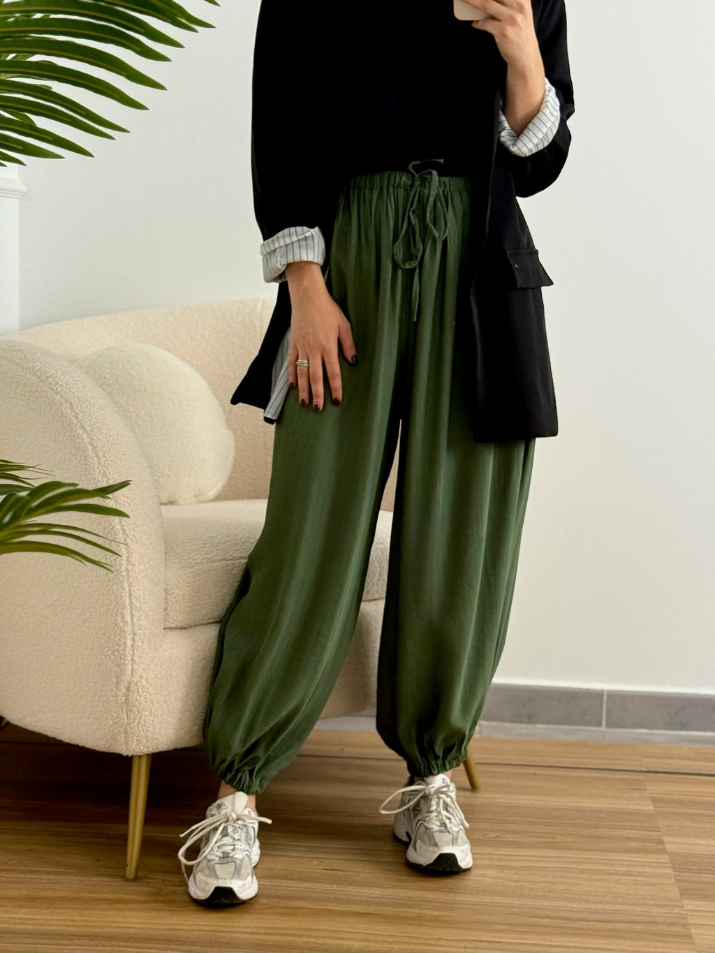 Pantalón bombacho puño kaki | Olivia