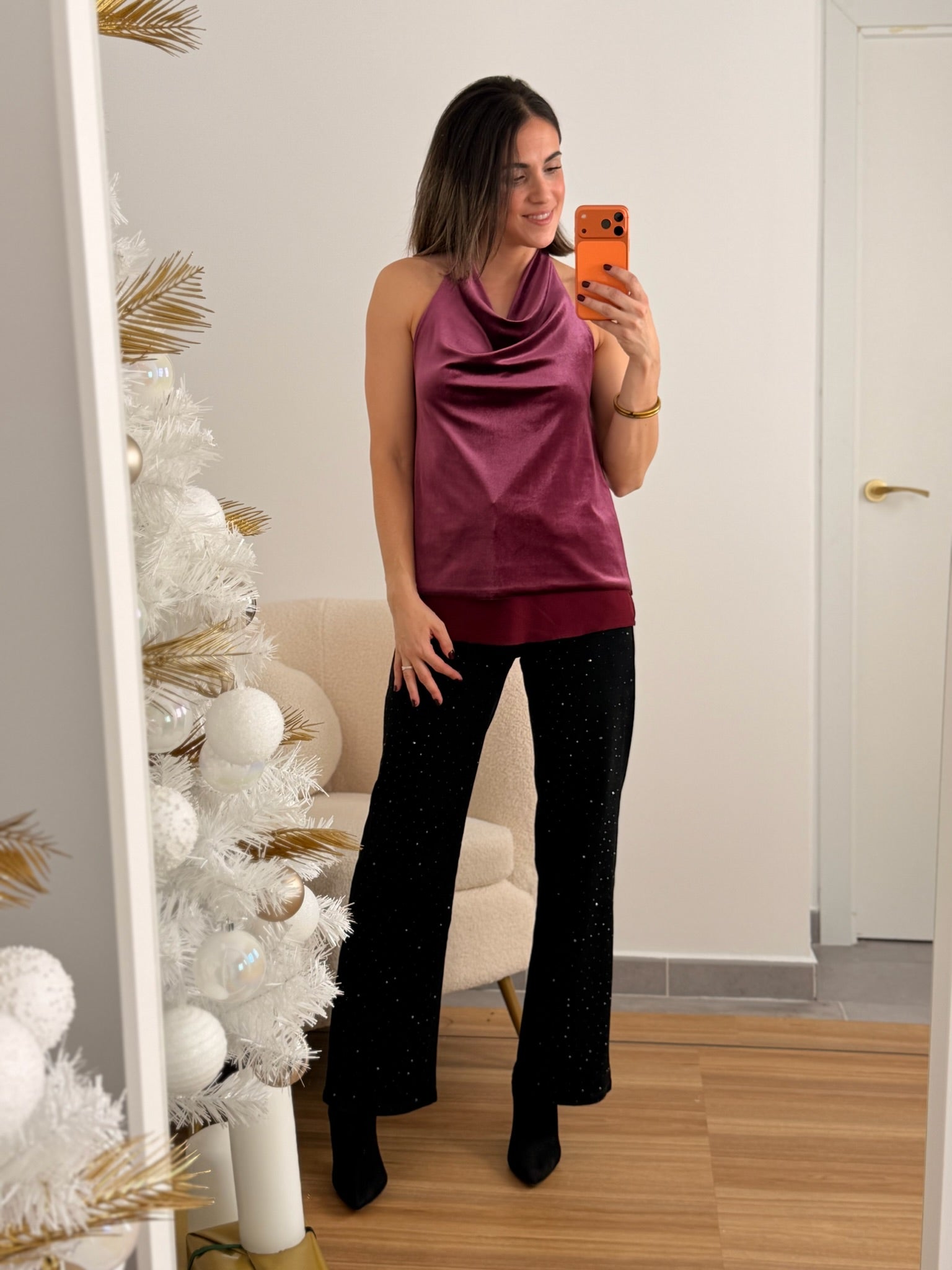 Top terciopelo y gasa rosa  | Party