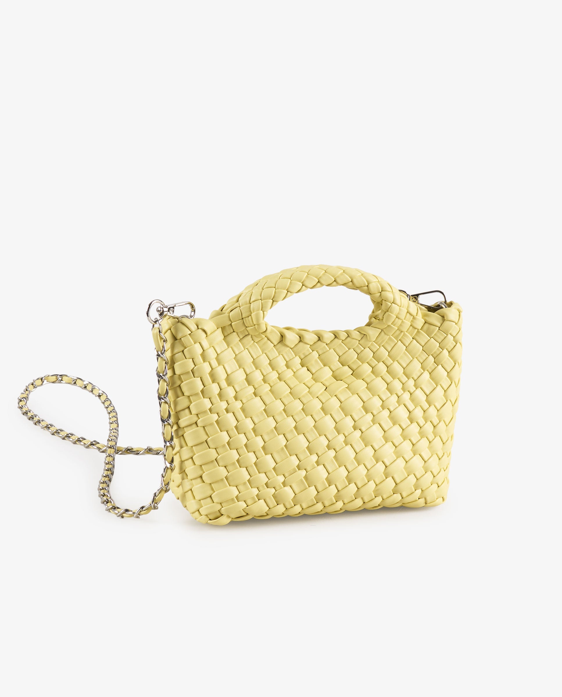 MINI TOTE TRENZADO AMARILLO